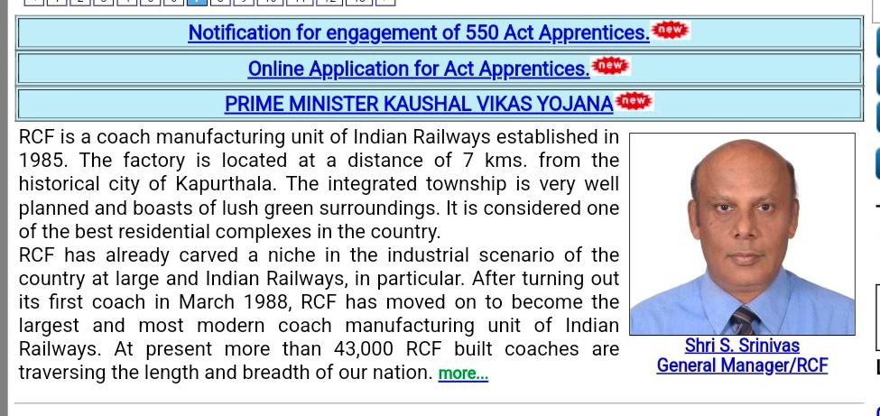 Railway coach factory notification 