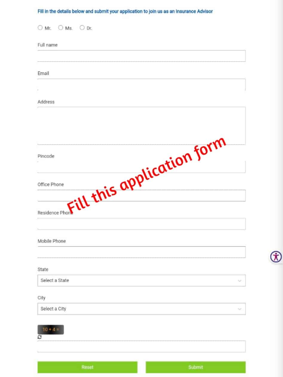 SBI application from