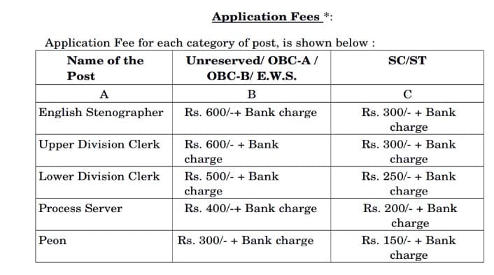 Application fees 